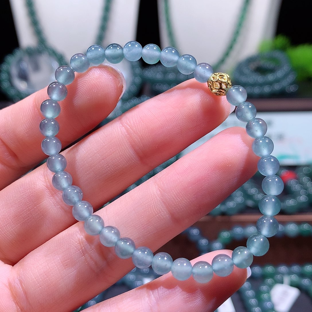 翡翠未镶嵌手链天然a货翡翠手串5