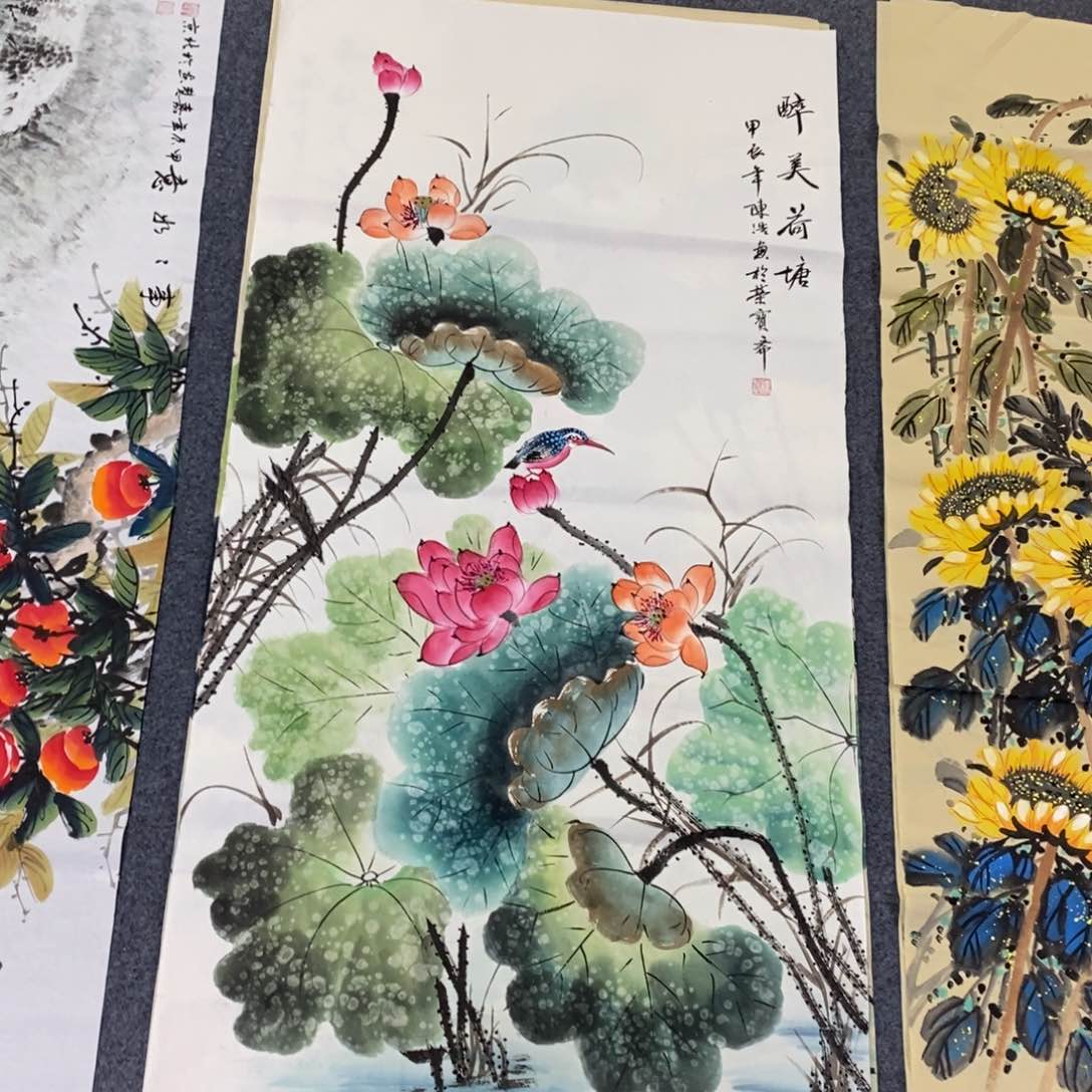 国画尺寸140✖️70四尺纯手绘