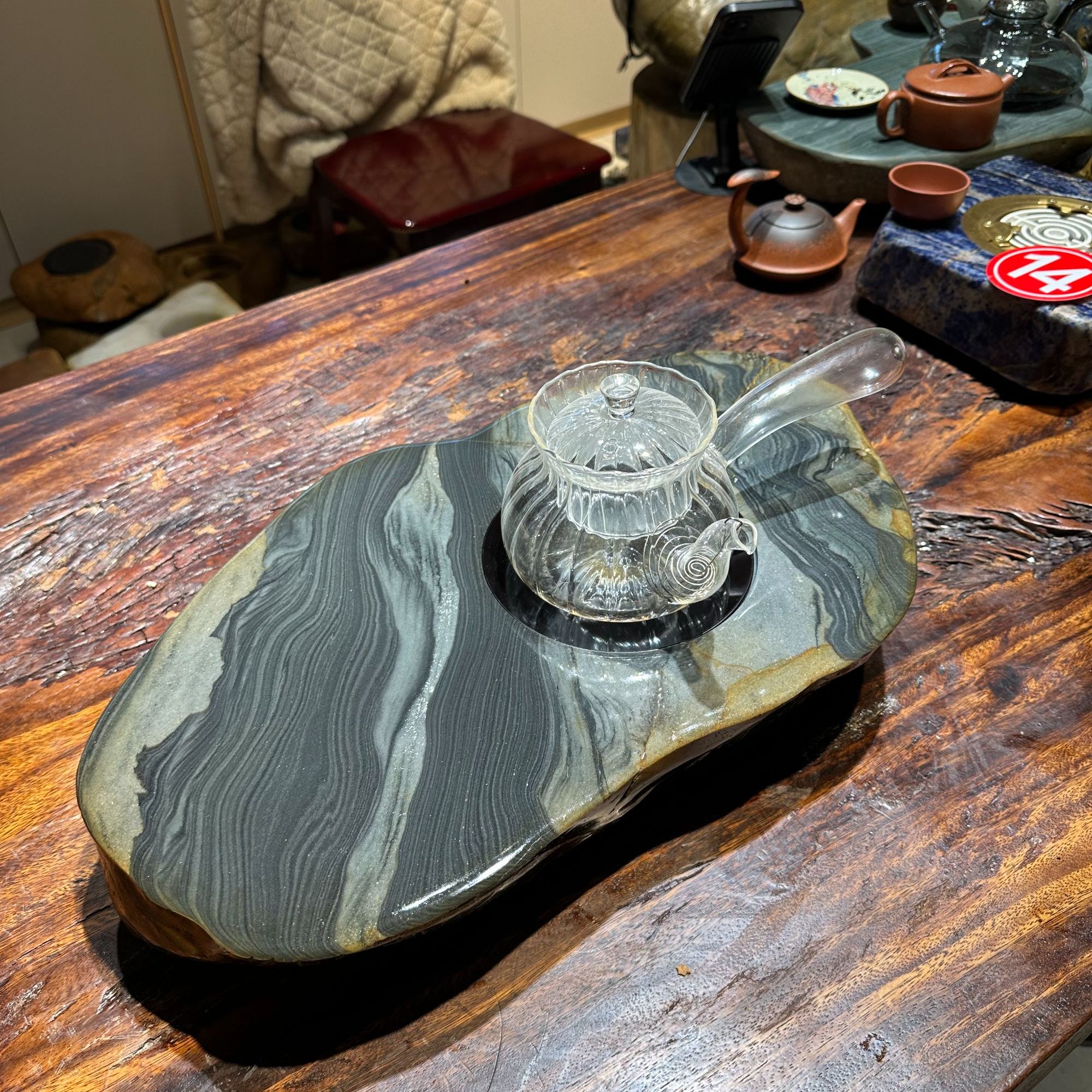 手工茶炉石头茶炉煮茶器电陶炉煮茶器家用茶道煮水创意耐热透明