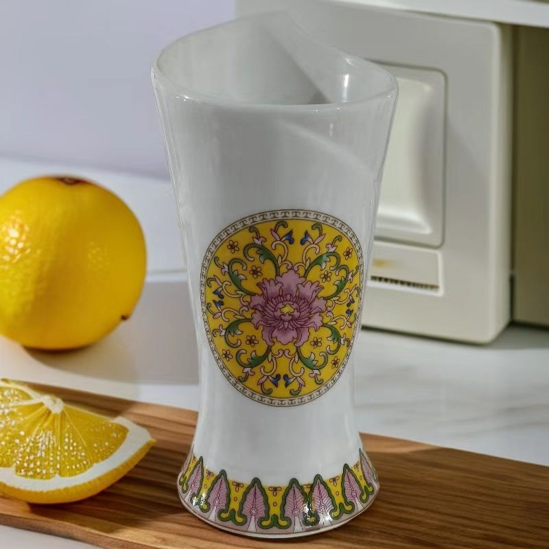 珐琅彩釉上彩贴花家用陶瓷筷子筒【随机发货】