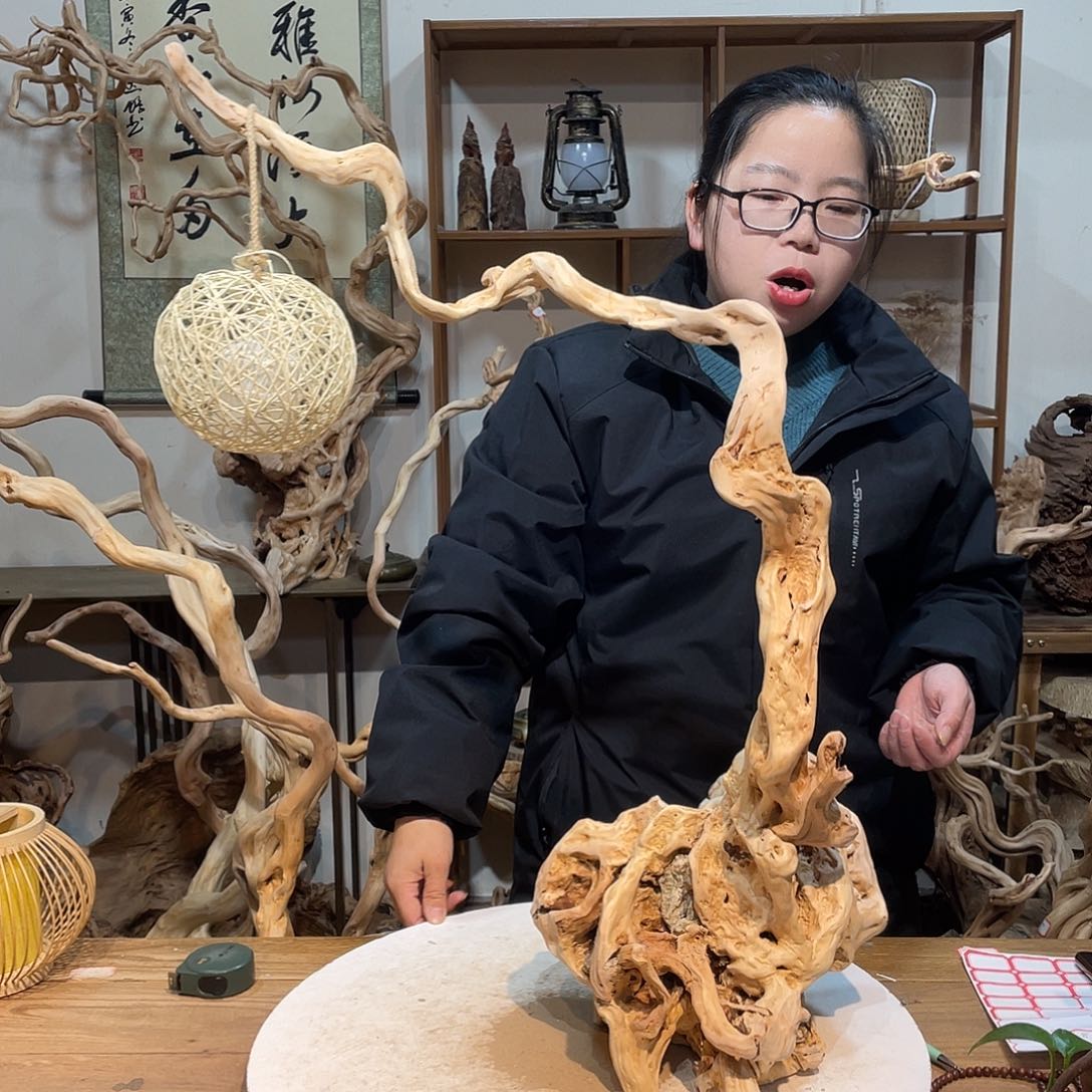 香杉木杜鹃根根艺摆件