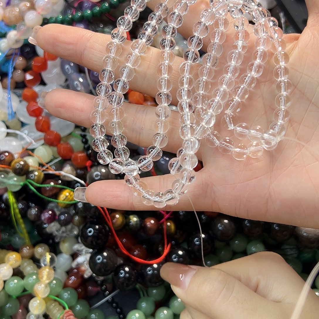 玛瑙/玉髓合金珠宝半成品白水大长条一条五圈