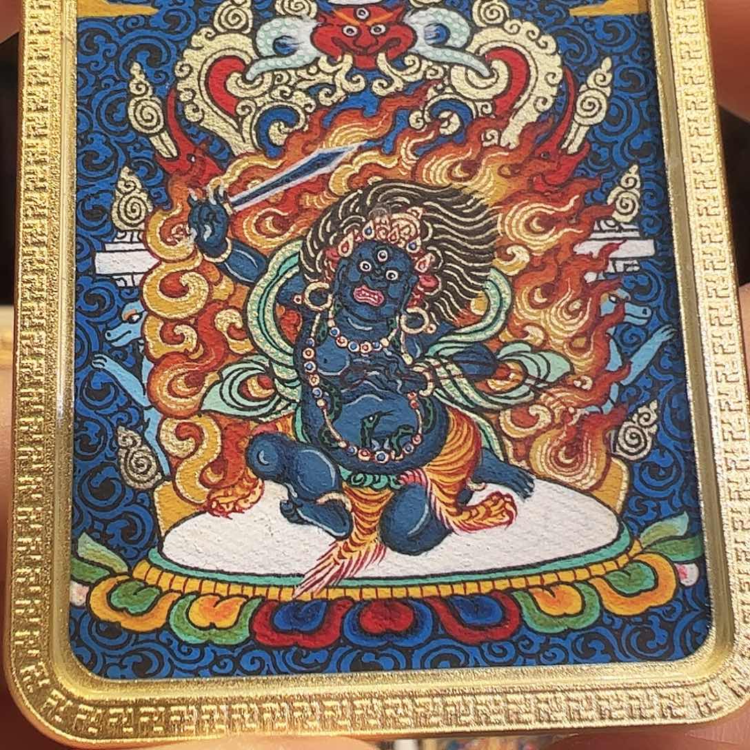 吊坠手绘唐卡不动明王