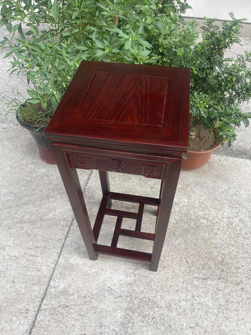 【新客立减】富锦堂红木 花架黑酸枝木阳台室内置物架 尺寸32-32-80