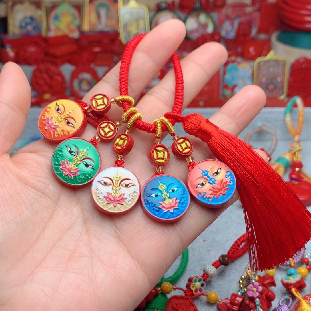 天然辰砂工艺品朱砂钥匙扣包包挂