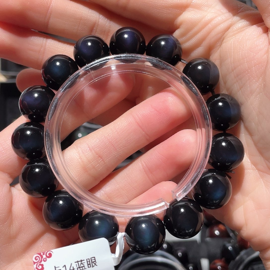 黑曜岩手链未镶嵌小**学