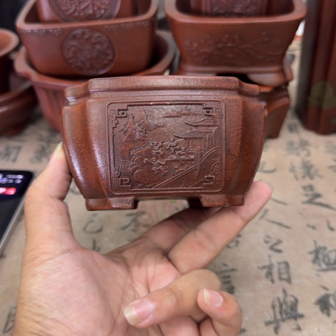 紫砂花盆10.5x5.5内经紫砂花盆