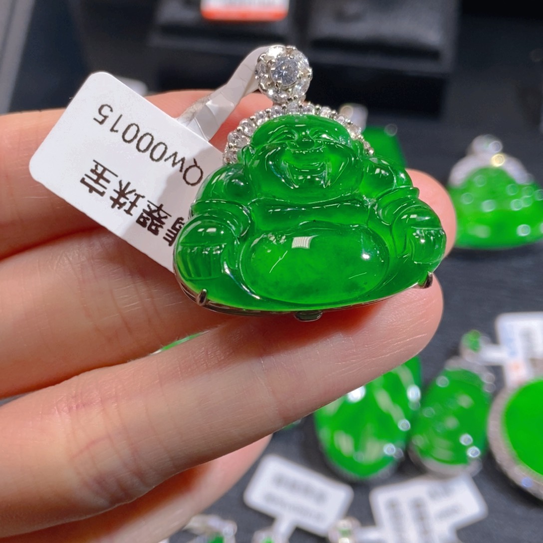 翡翠银S925镶嵌吊坠(不含链)