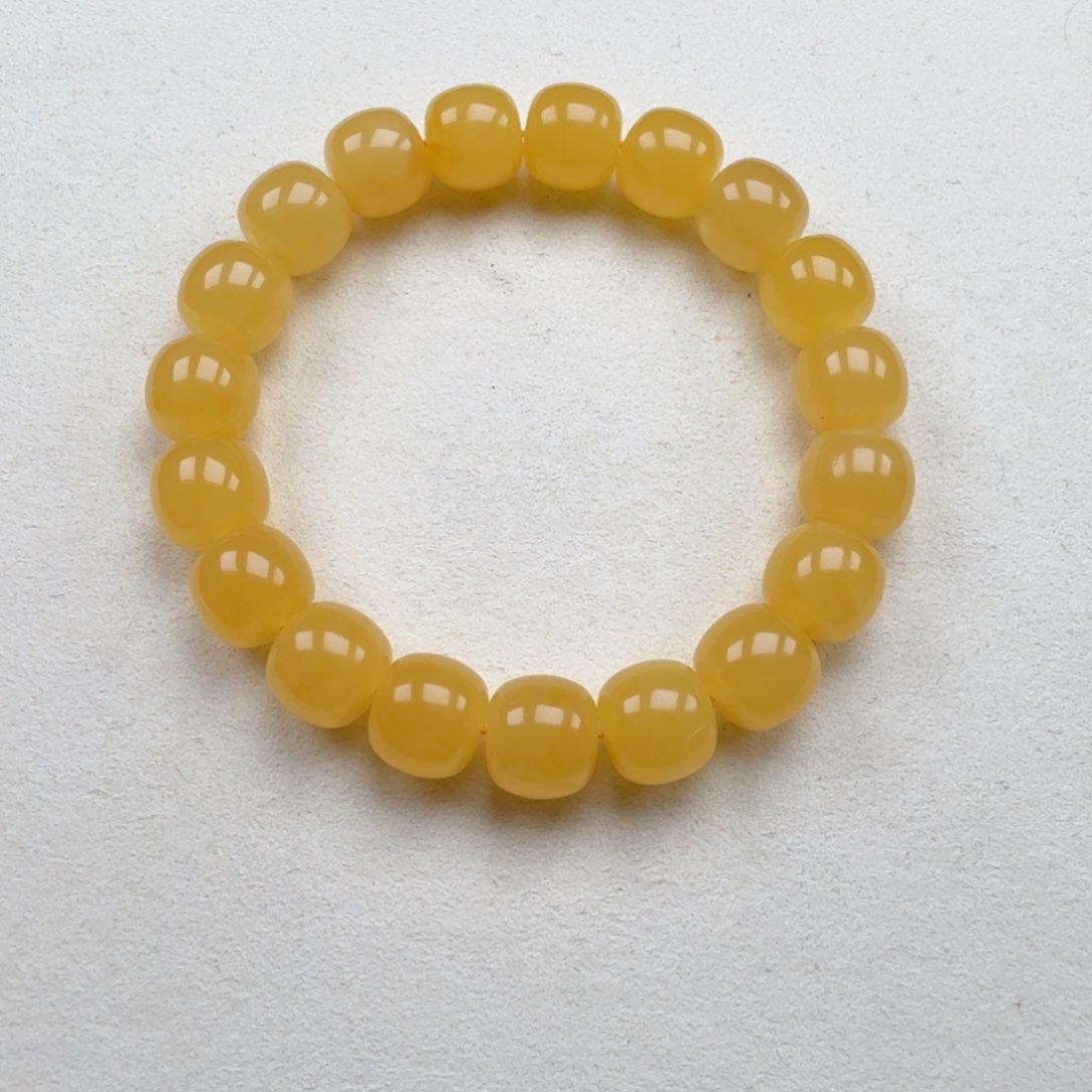 手串蜜蜡未镶嵌11+焦皮料鸡油红精工老型手串