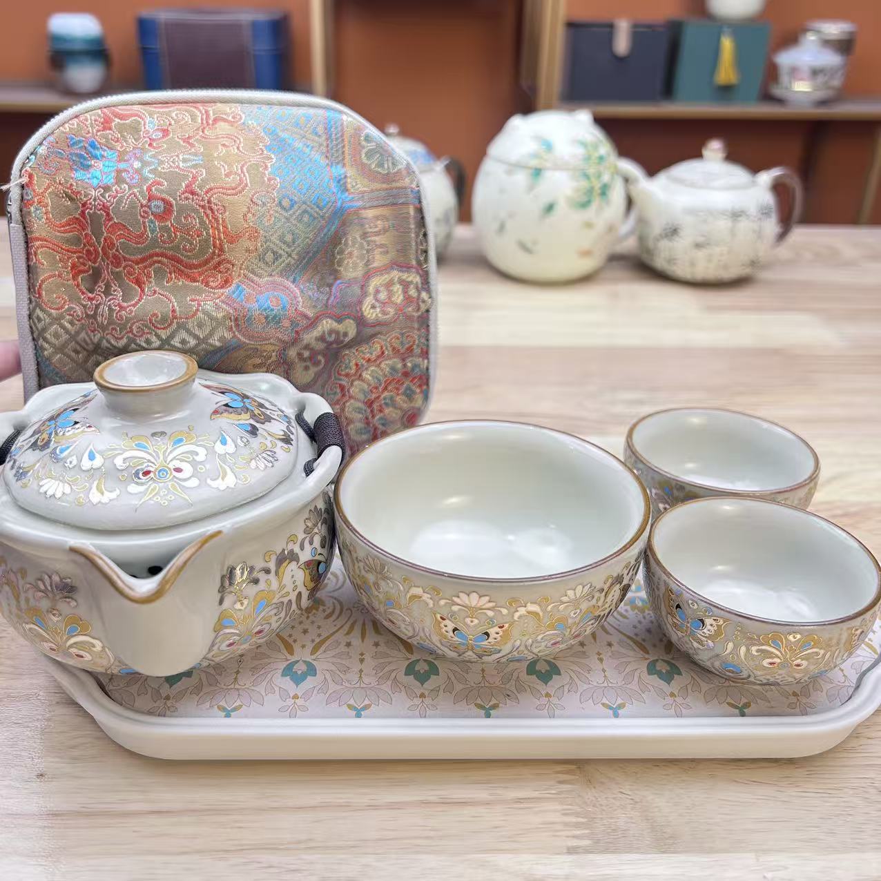 KK0748+XXYP0001L汝窑旅行茶具手抓壶