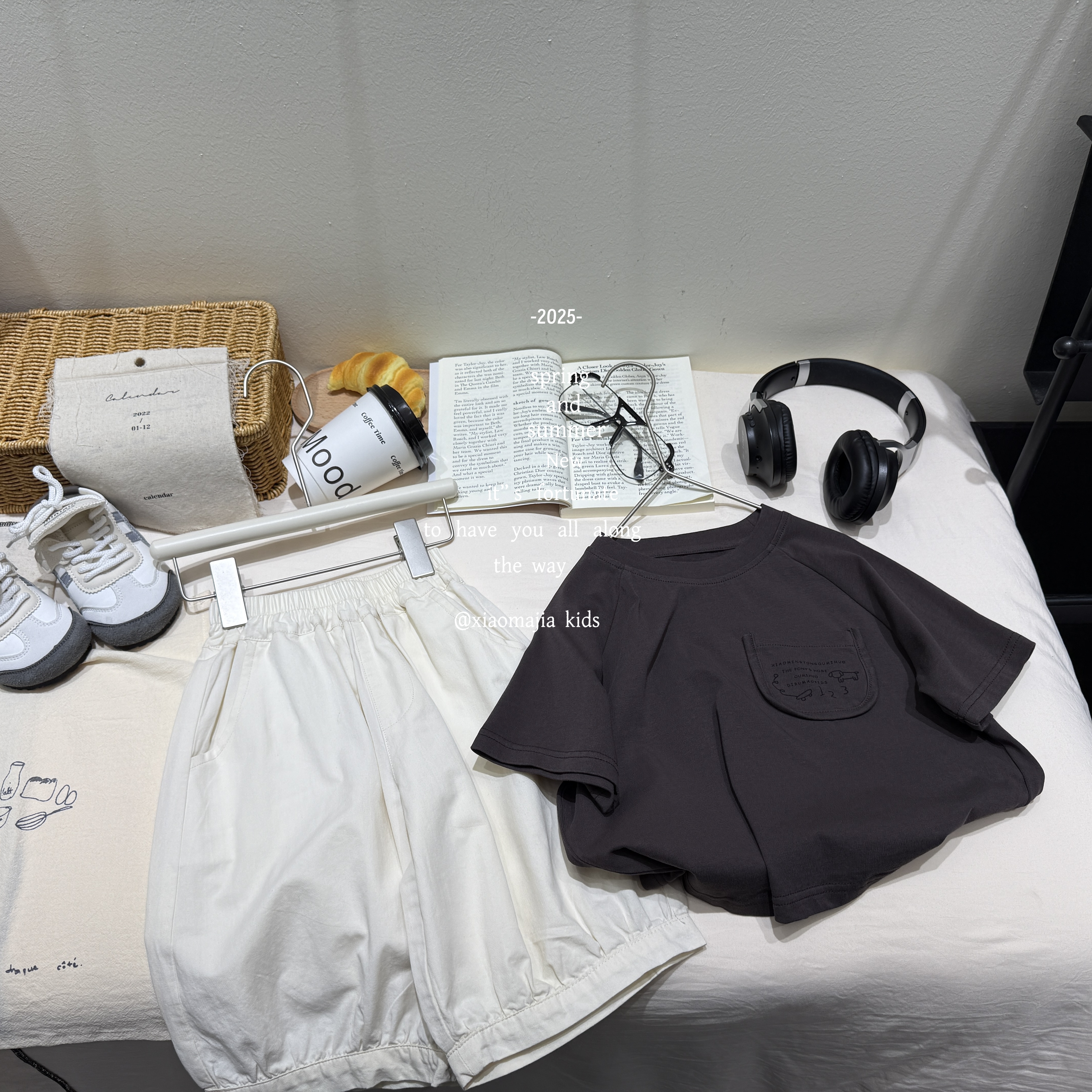 现货-儿童夏季T恤中裤两件套D-5556欧若风穿搭休闲男女童套装韩版