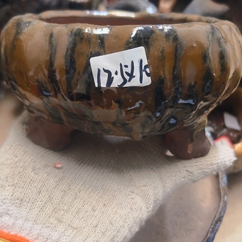 红陶粗陶花盆手工