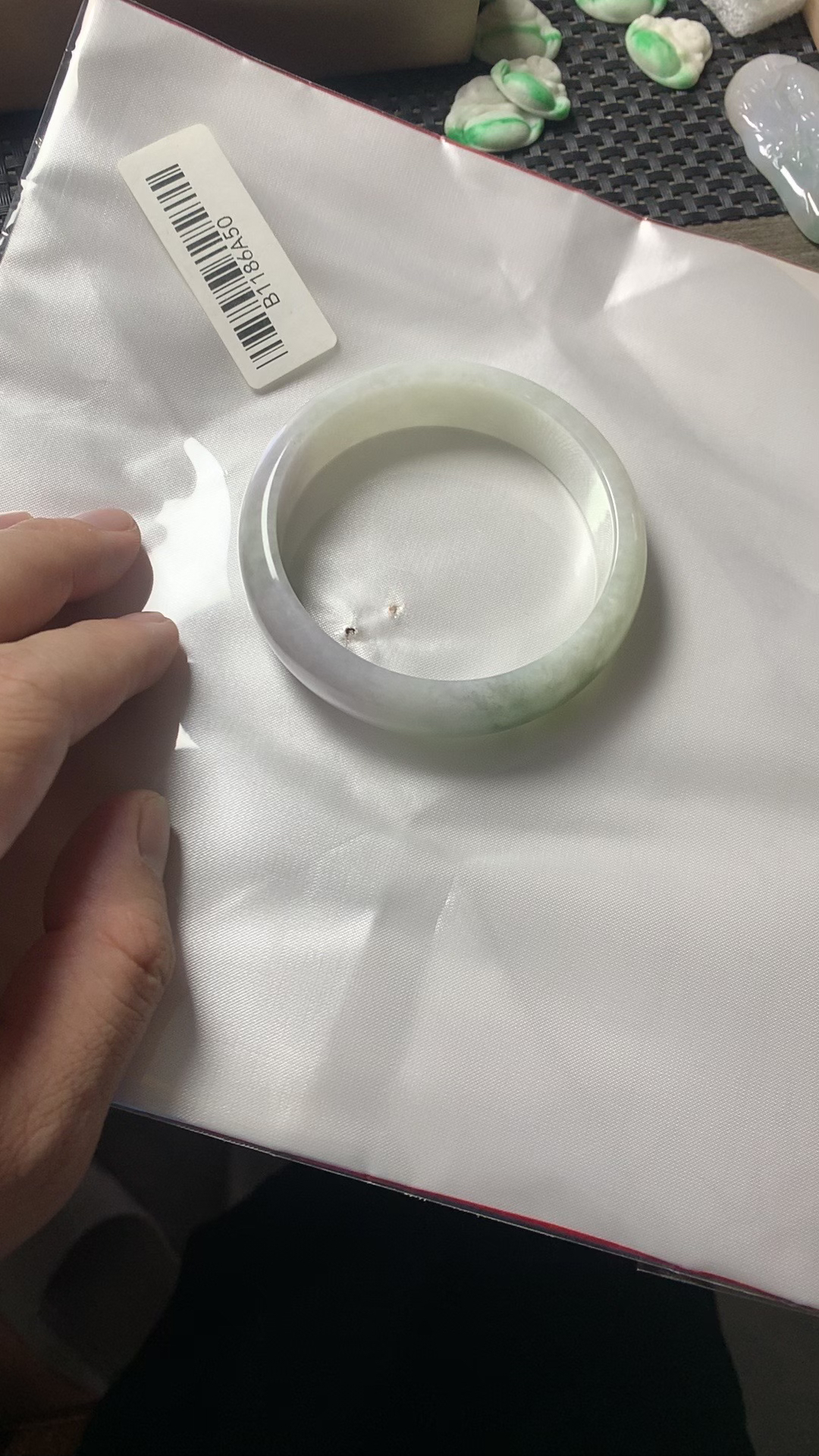 天然翡翠A货 59.5圈 宽版轮胎镯