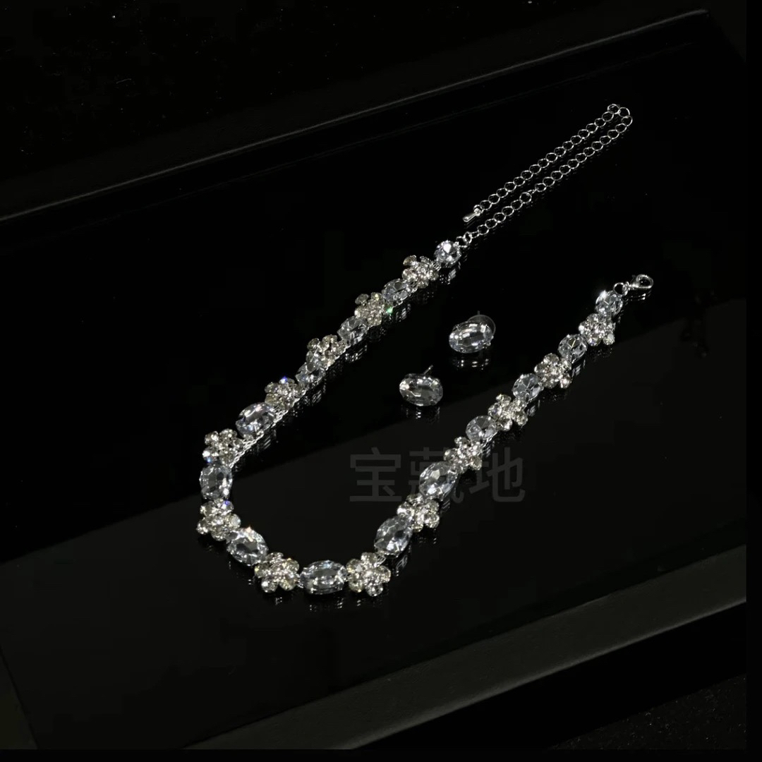 铜合金项链 3007新款超闪水钻项链新娘主纱礼服配饰