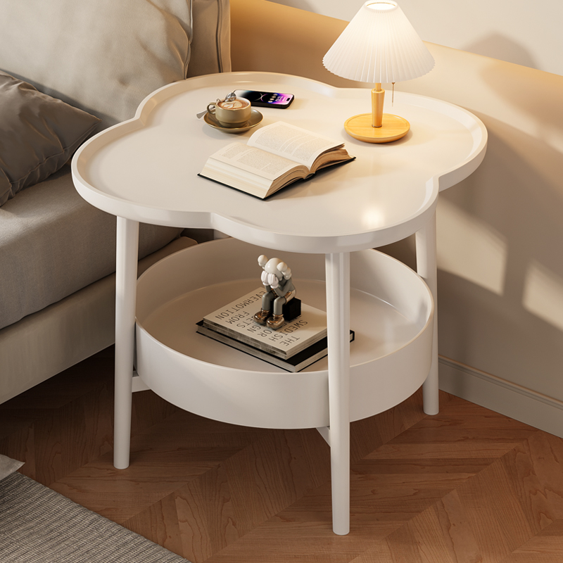 现代简约轻奢奶油风边几网红小桌子茶几可移动卧室床头柜沙发边柜