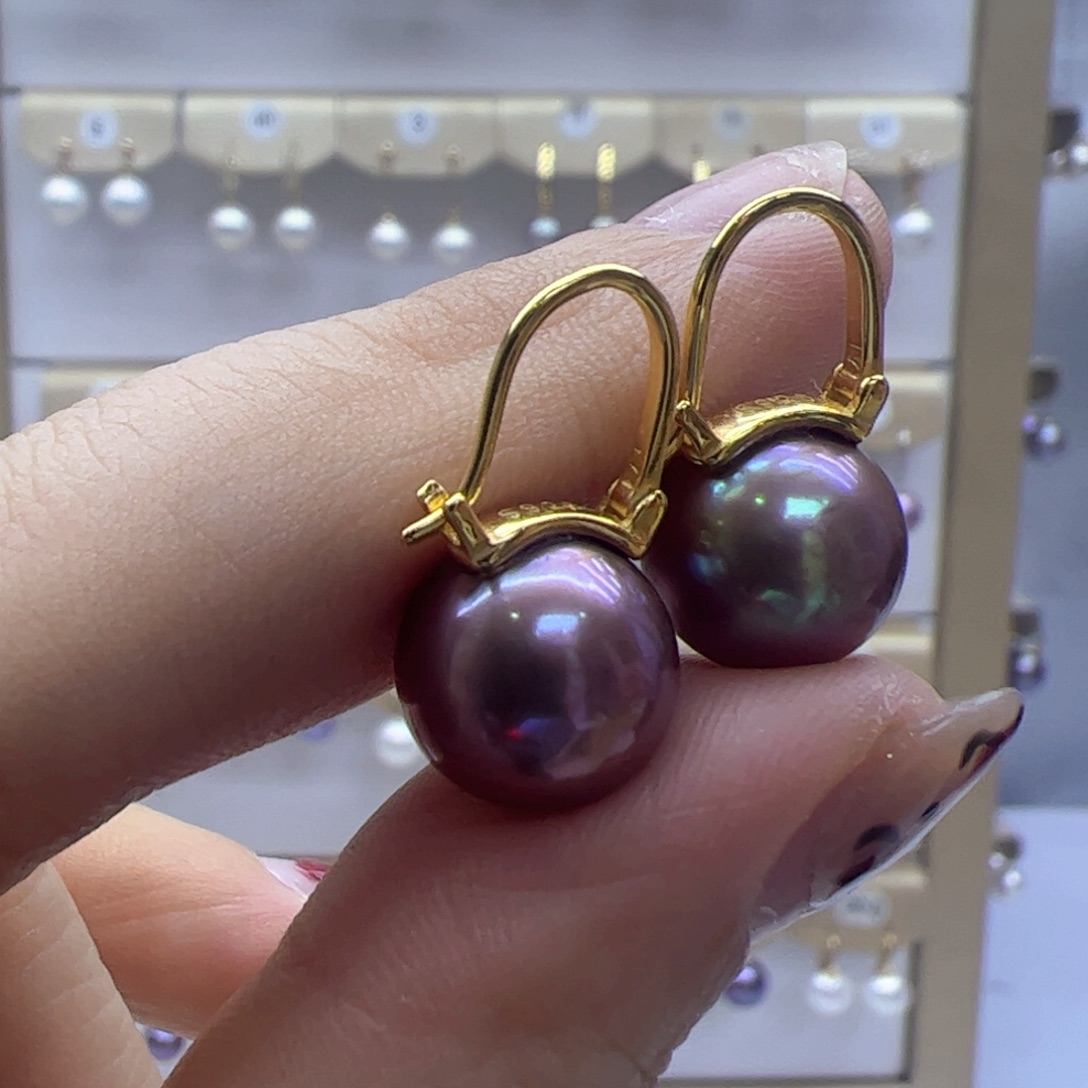 淡水珍珠耳饰银S925镶嵌