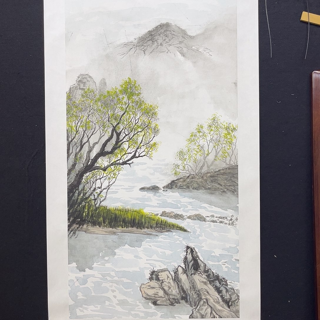 国画手绘国画，精品山水，李