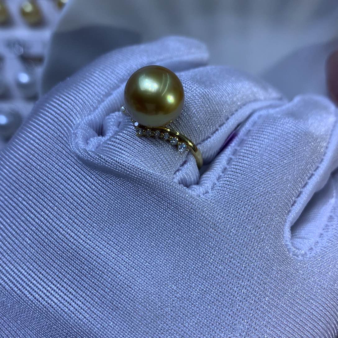 海水珍珠戒指18K金镶嵌