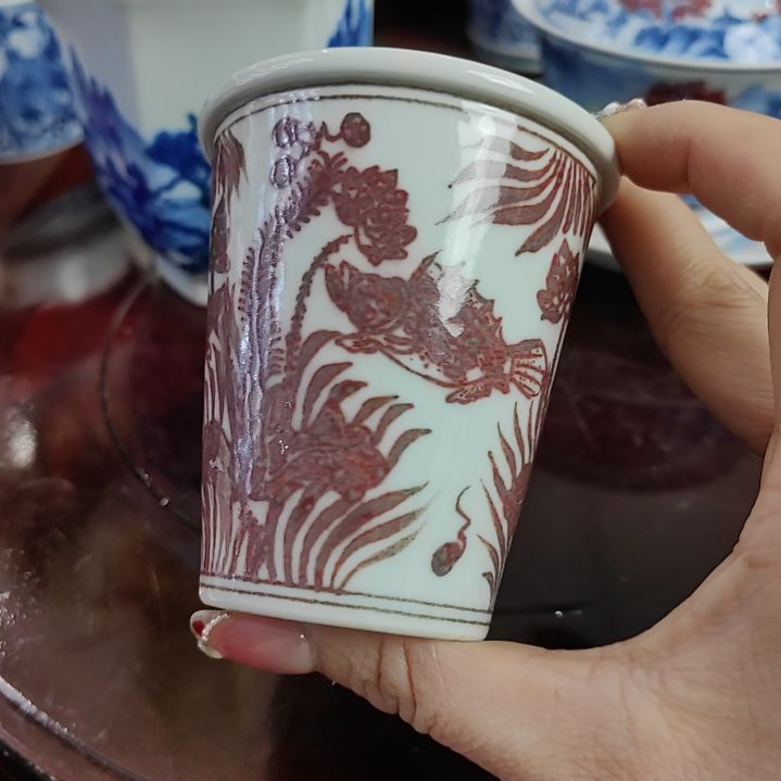 摆件原矿釉里红手工制作