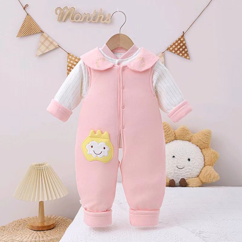 婴幼儿纯棉薄棉春秋背带外出两件套