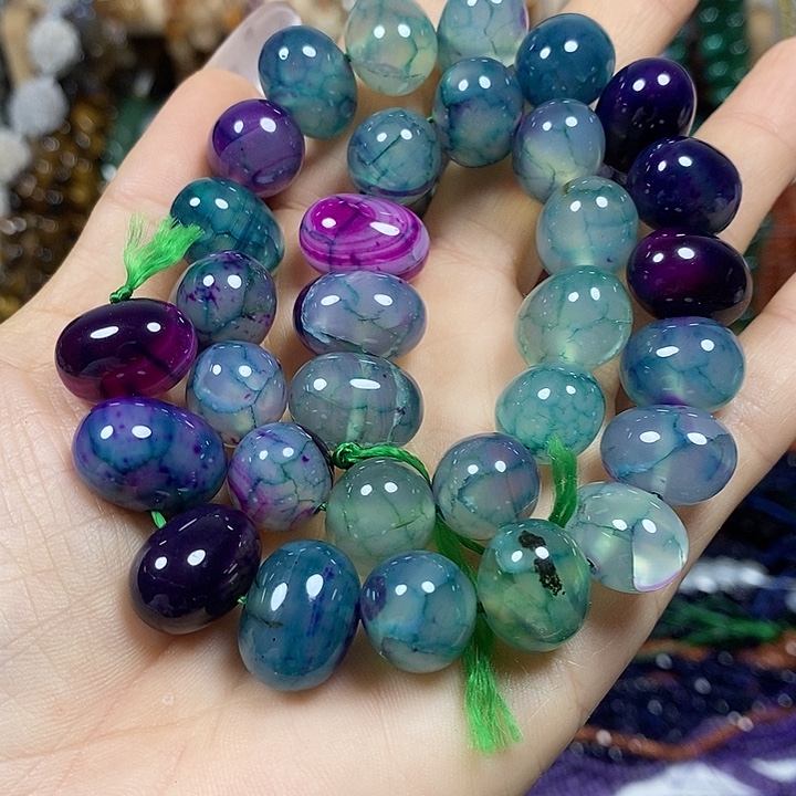 玛瑙/玉髓未镶嵌珠宝半成品玛瑙土豆卡16*12mm