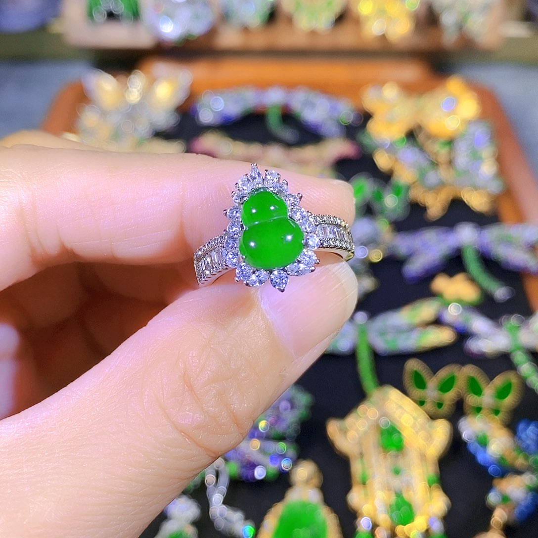 吊坠(不含链)银S925镶嵌翡翠