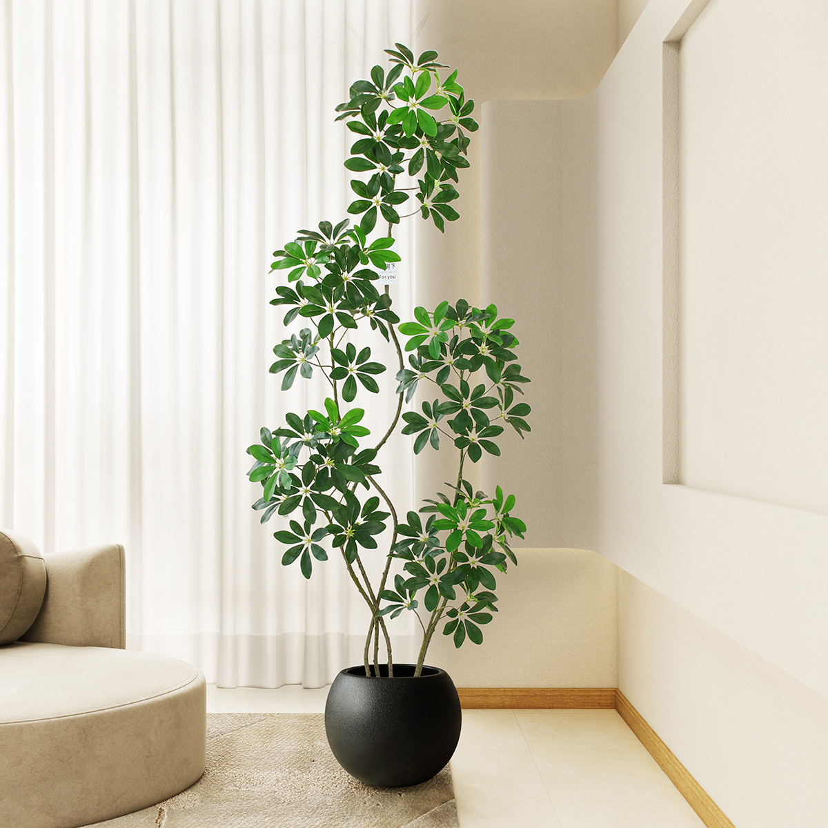 【8】鸭脚木仿真绿植客厅摆件大件客厅电视柜旁落假地绿植室内装饰