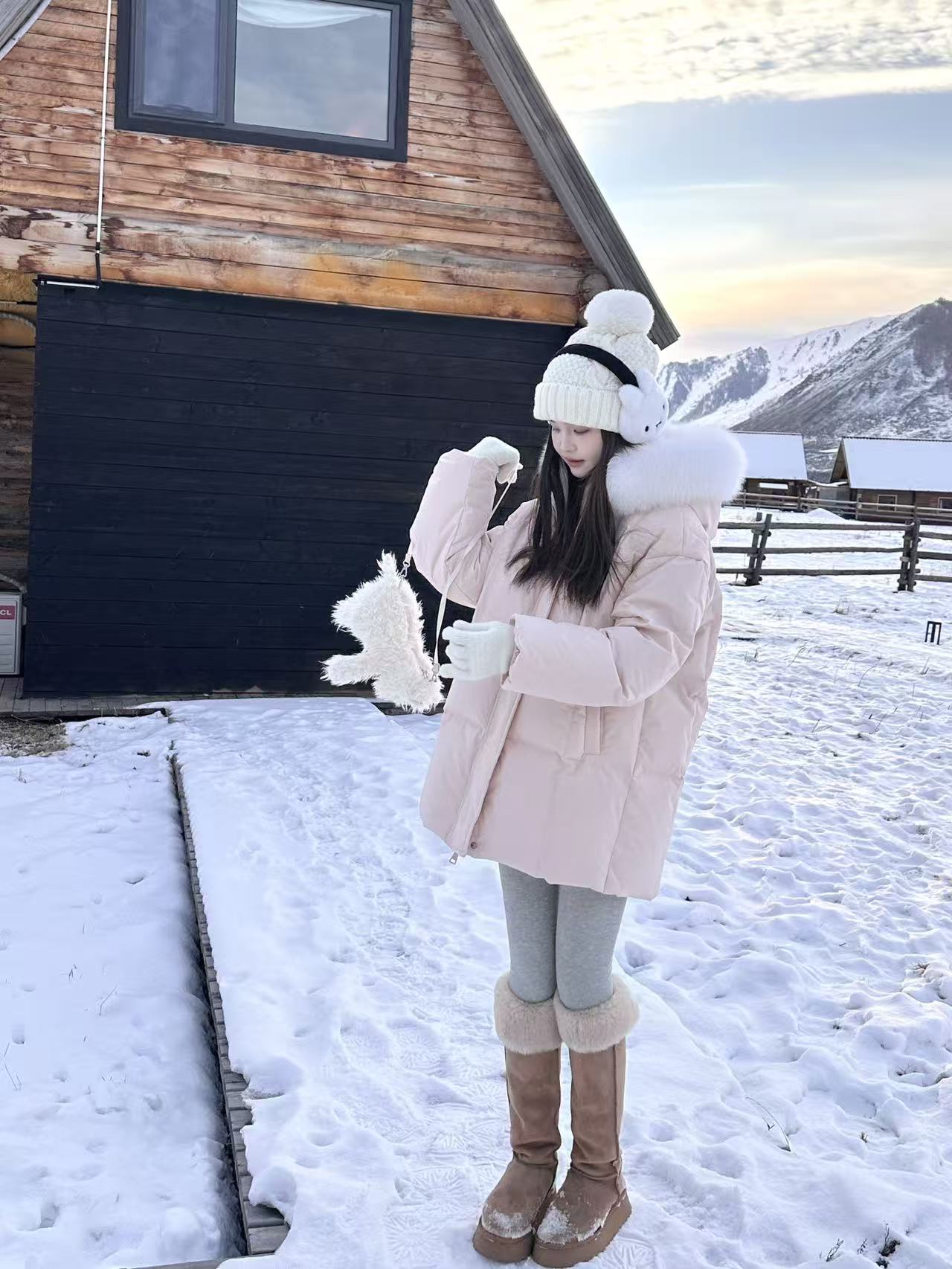 【莫斯科的冬】狐狸毛中长款白鸭绒羽绒服女2025冬季新款外套