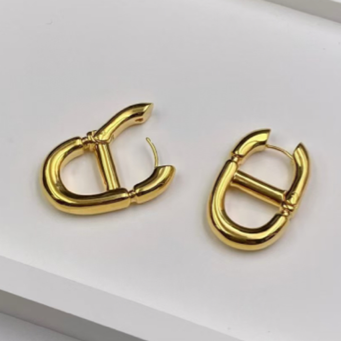 【皇冠轻奢】18k金 | 猪鼻子亮面耳扣 24.8*16.8*4mm