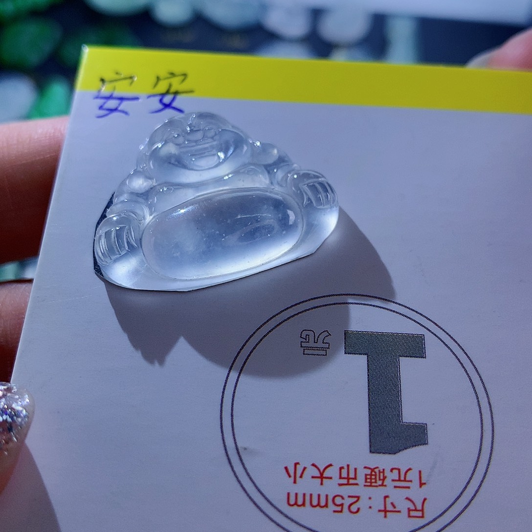 翡翠颈饰未镶嵌天然翡翠高冰佛公