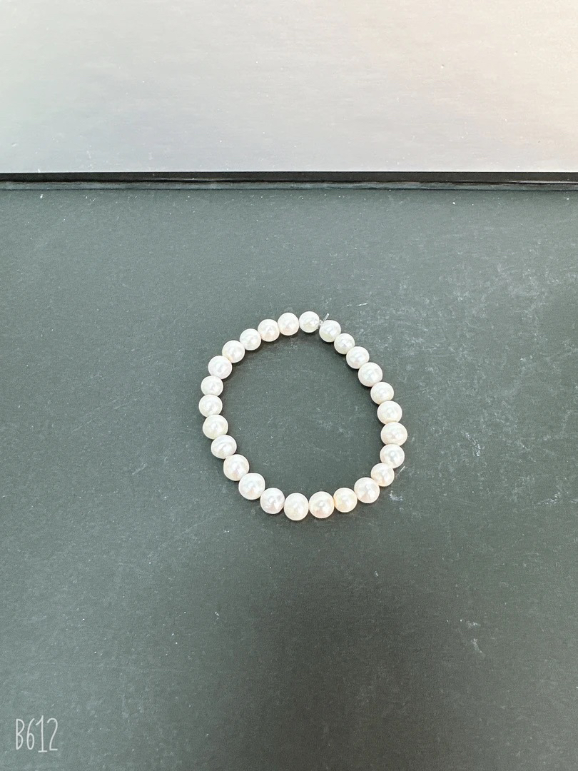 天然淡水珍珠A123#白色无核百搭弹力绳手链6-7m