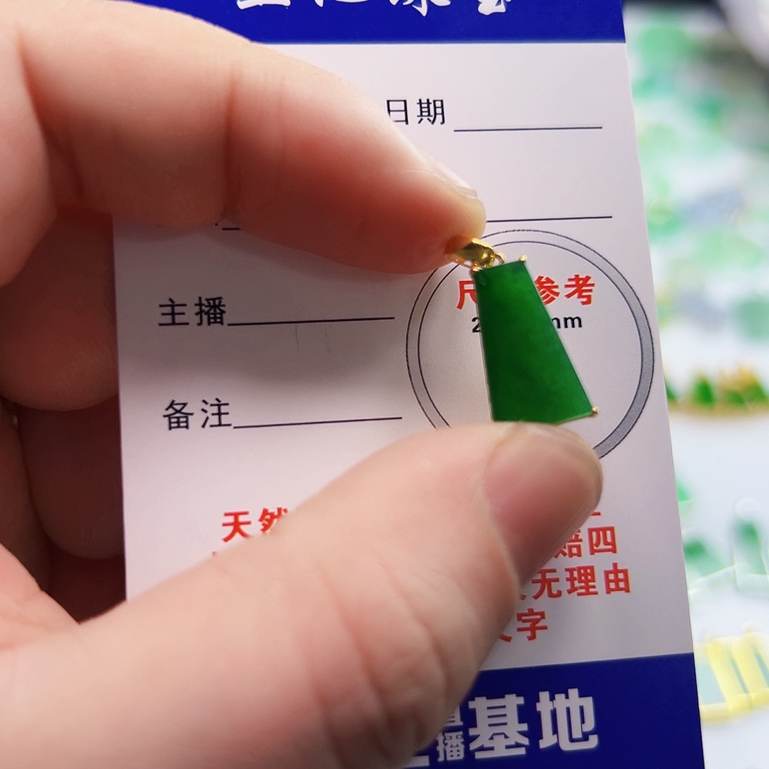 翡翠项链18K金镶嵌M****u翡翠