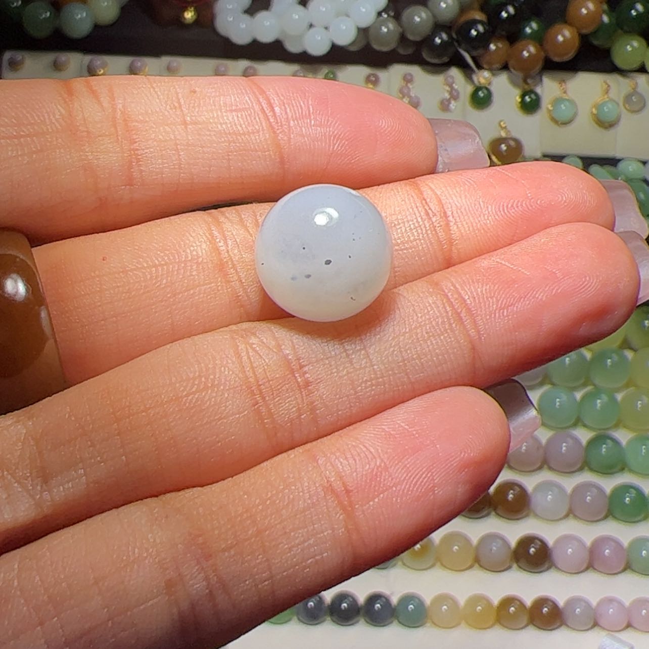 【闪购商品】和田玉单珠未镶嵌青花13mm