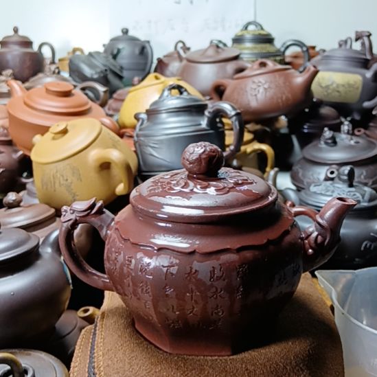 茶壶紫砂宜兴原矿铁血红砂柴烧手工450cc紫砂壶