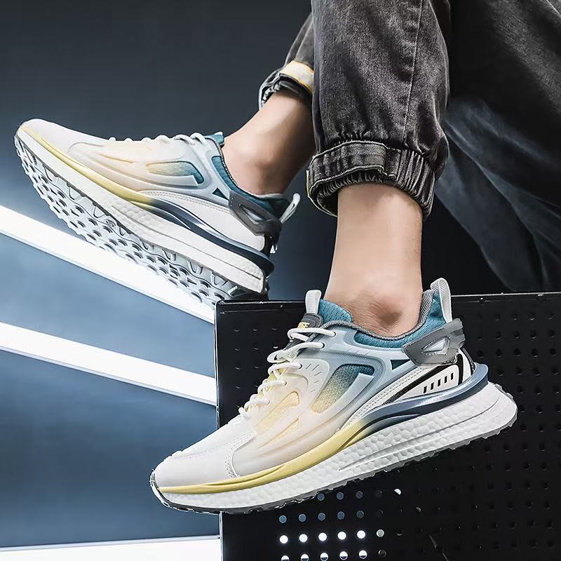 F8810秋季新款男士运动鞋拼色百搭厚底休闲鞋软底跑步鞋时尚男鞋