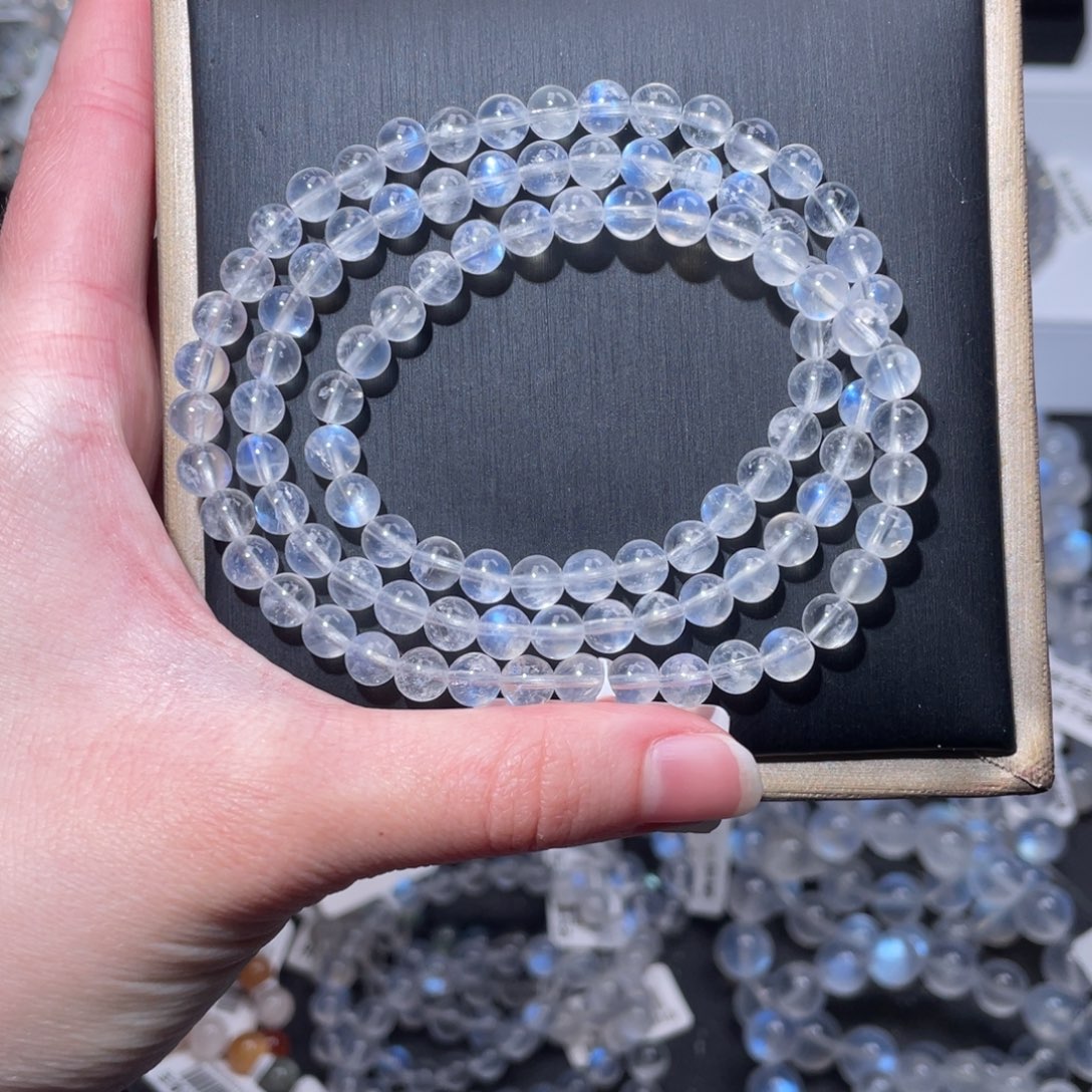 手链未镶嵌长石捡漏多圈蓝月光5.7mm