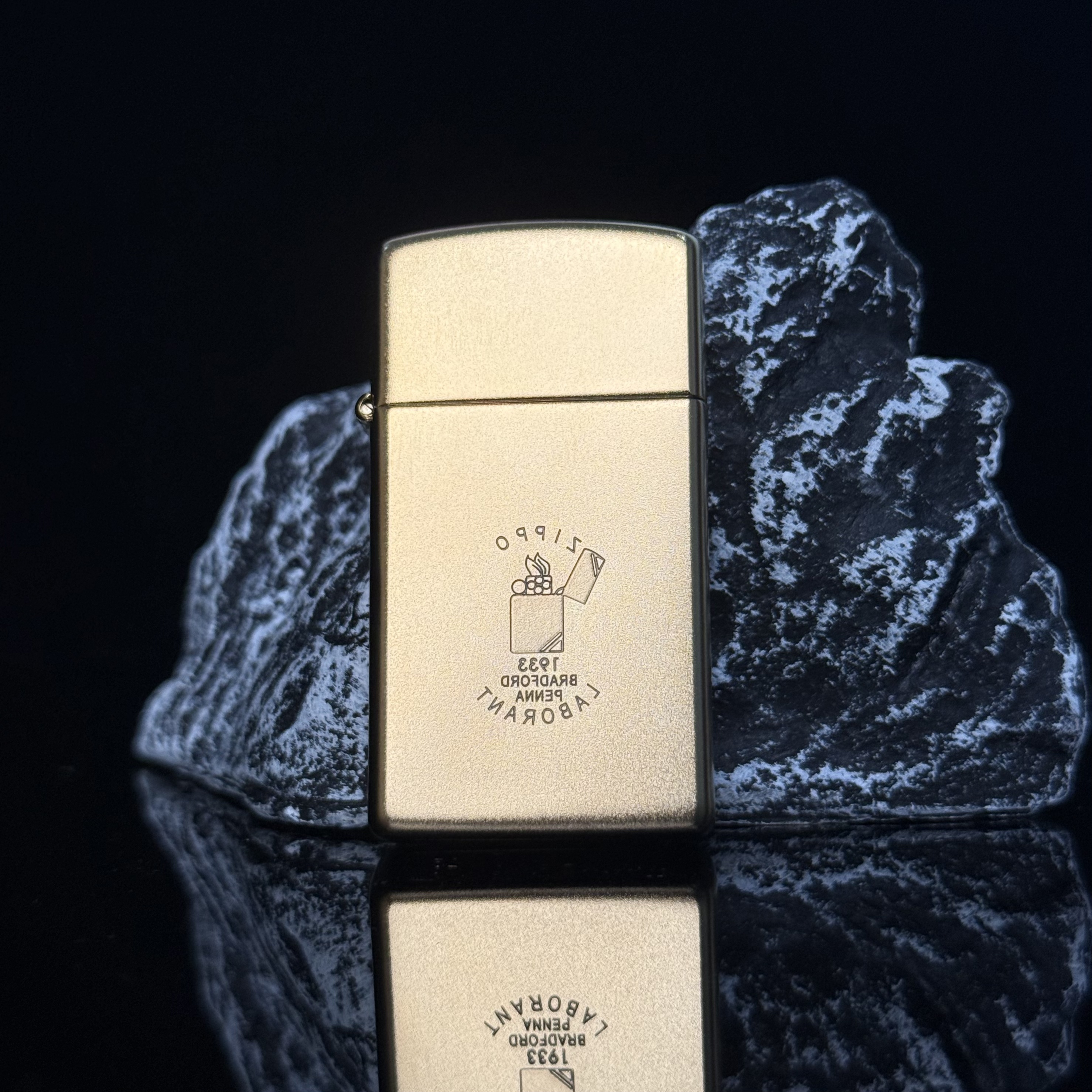 ZIPPO打火机纤巧GGB18K镀金小金砖 官方正品防风七夕节送男友礼物