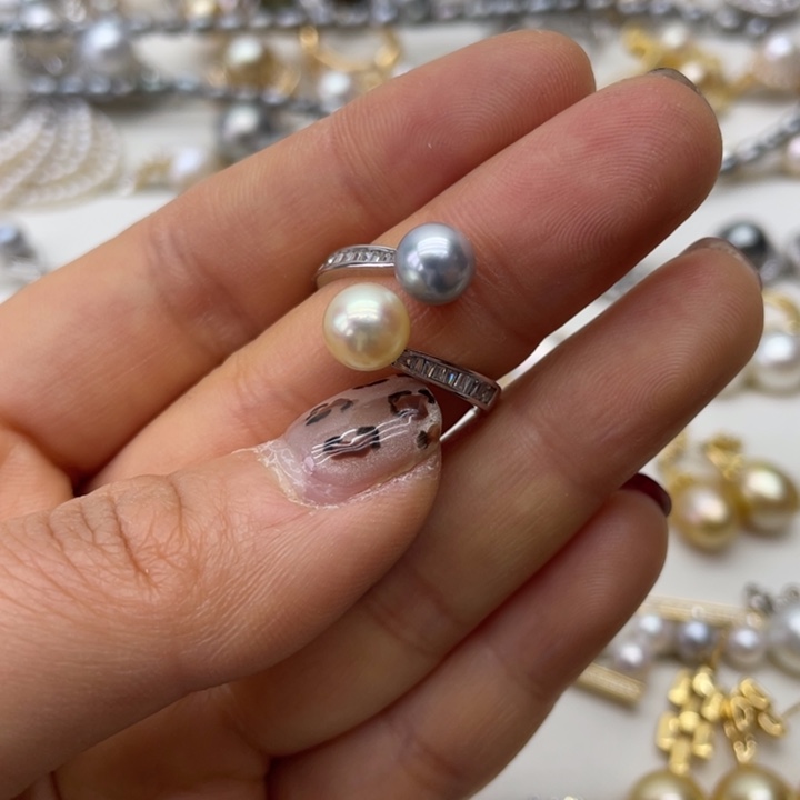 海水珍珠戒指银S925镶嵌