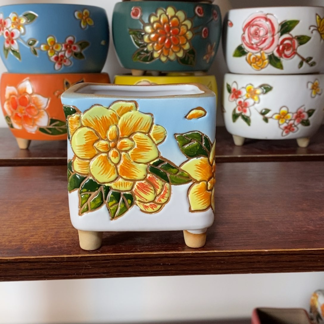 红陶韩式多肉植物花盆