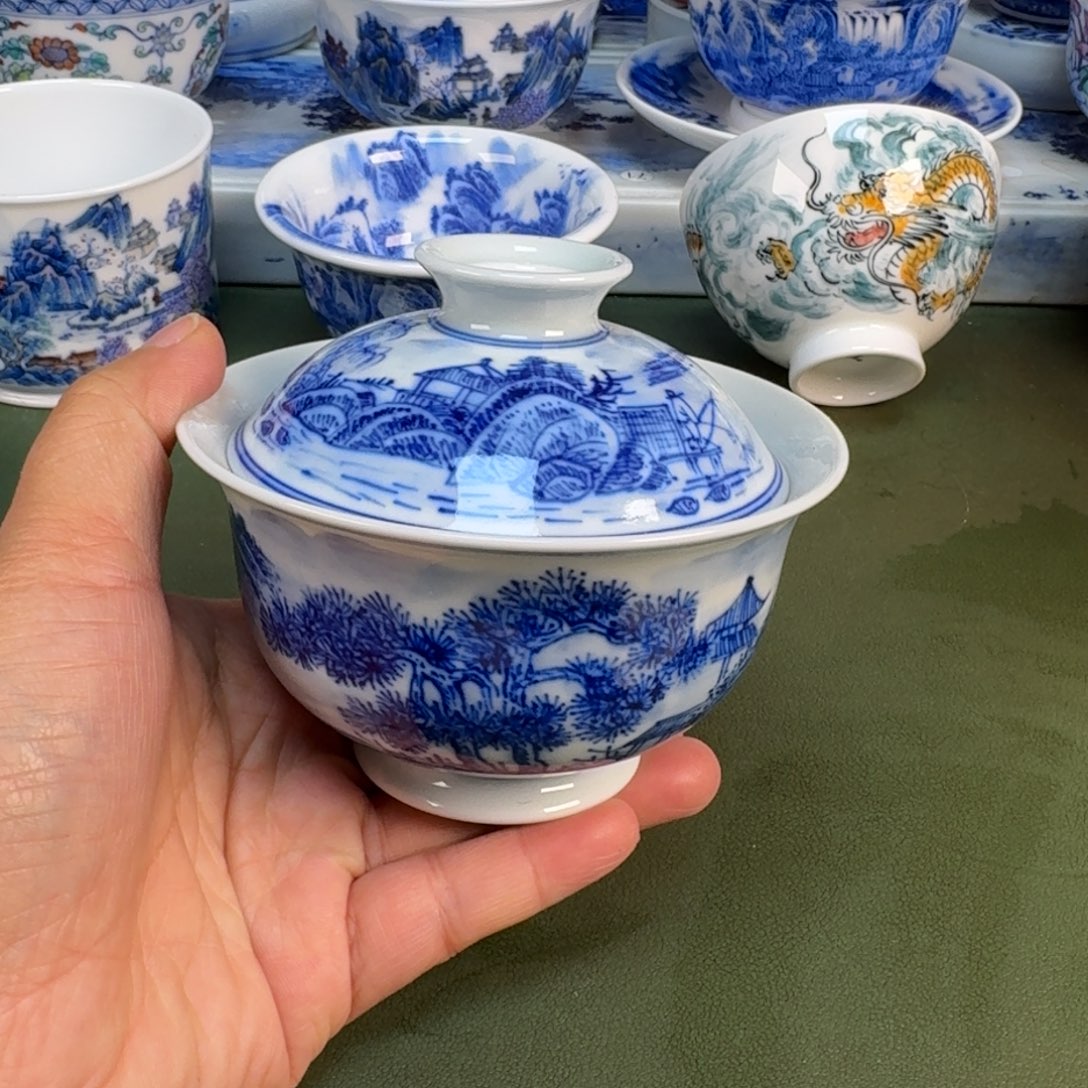 玻璃景德镇纯手绘茶具圆圆300