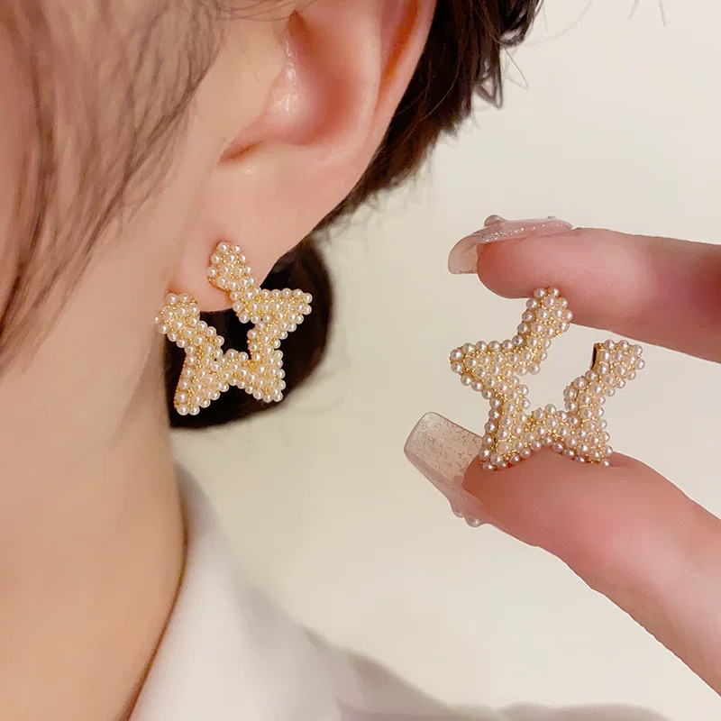 铜合金合成锆石耳饰 C411高级甜美镂空