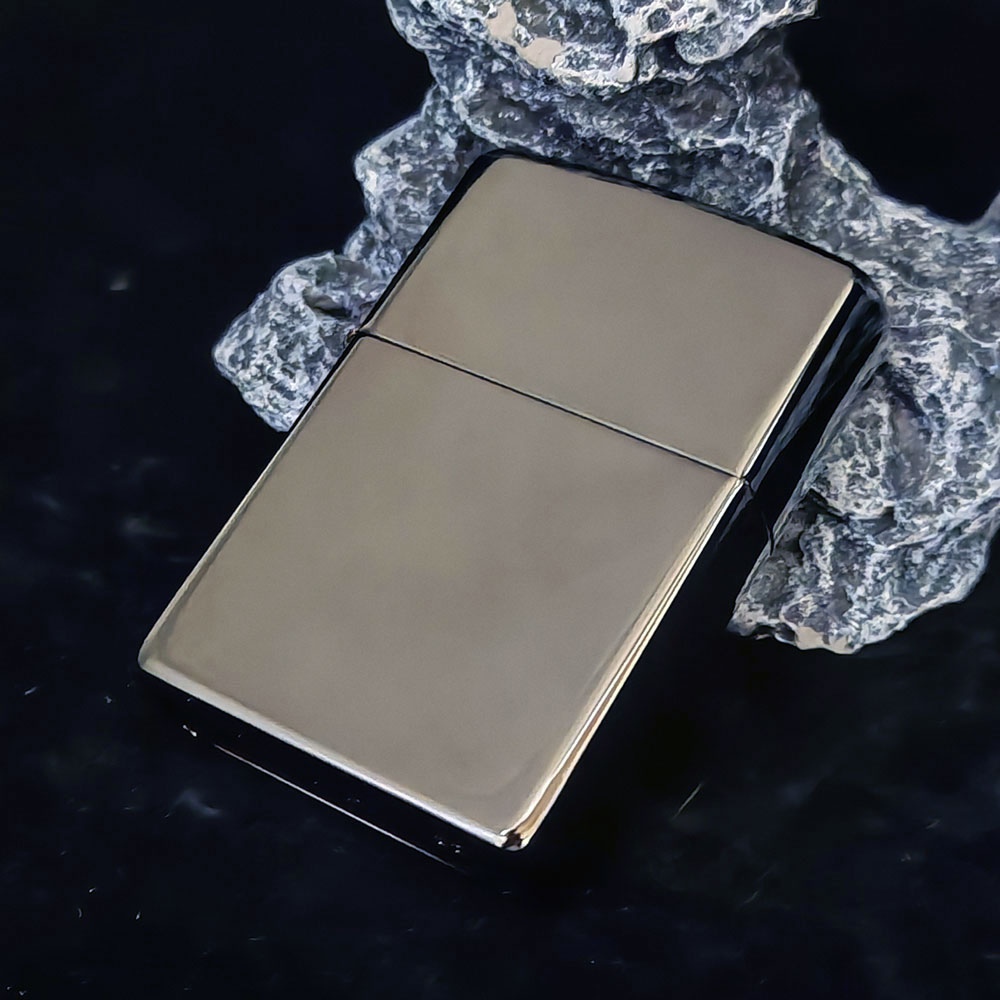 【老李鉴定】Zippo打火机正品黑冰光板镜面黑钛个性定制刻字送男友