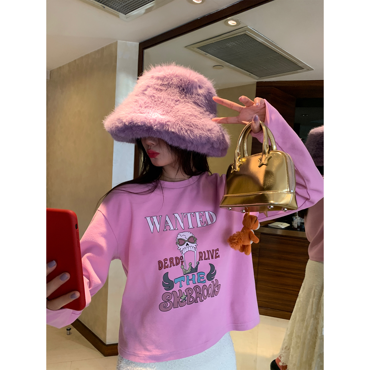 落落狷介 超好看内搭打底衫紫色长袖T恤女2025年新款秋冬薄绒上衣