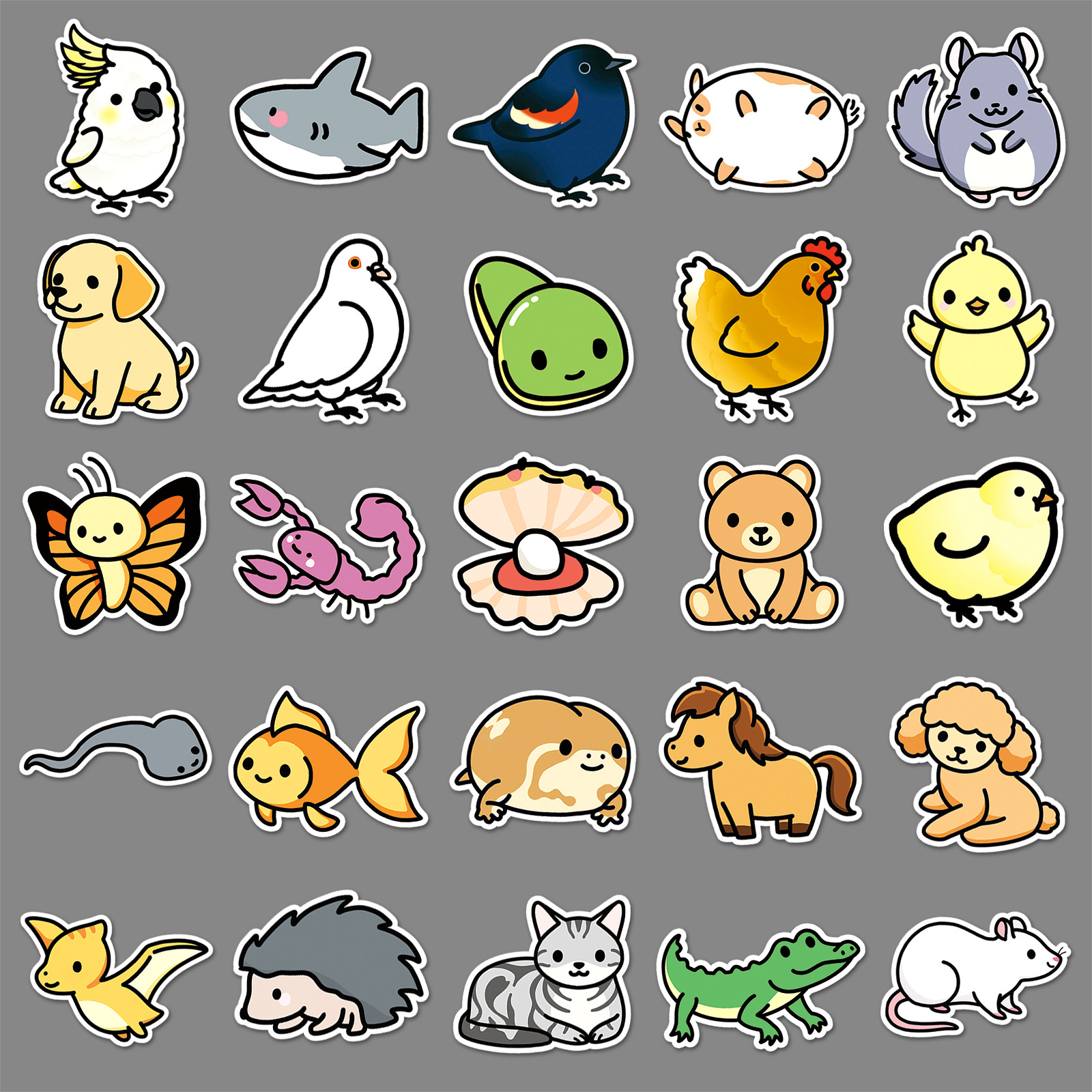 贴纸手帐本动物50帖纸手账本diy卡通咕小礼物装饰小礼品礼品防水