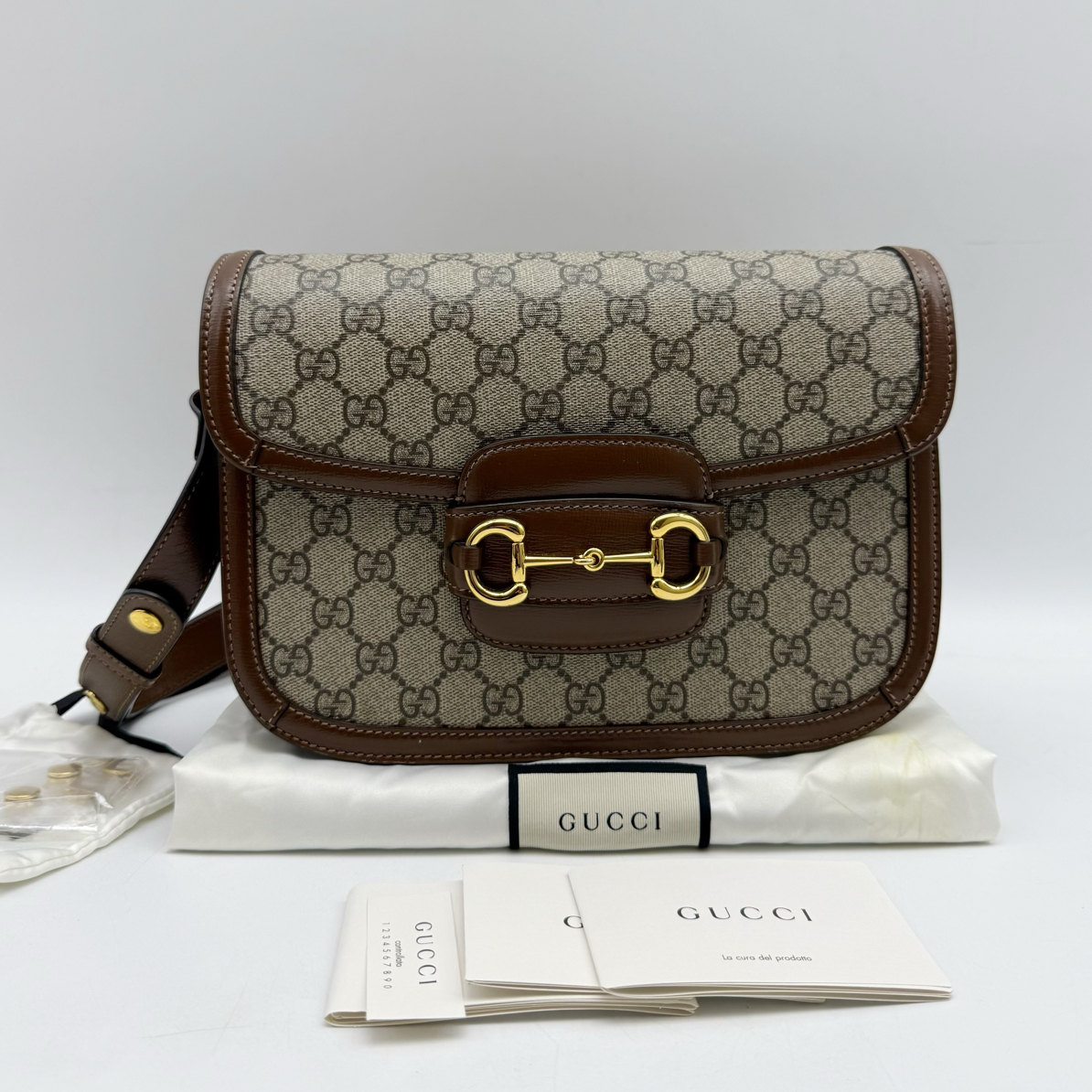 95新 GUCCI/古驰 1955系列马鞍包 、马衔扣肩背包04542