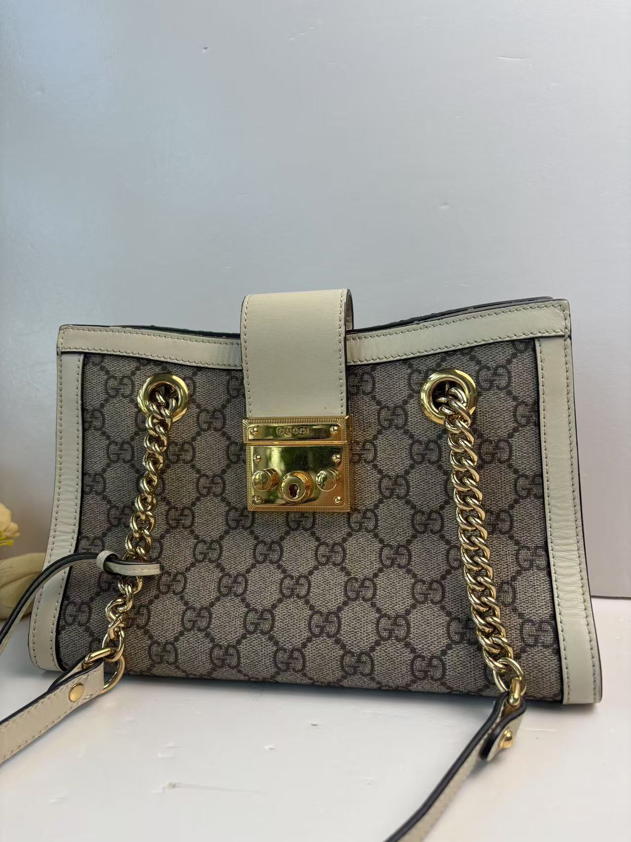 95新 GUCCI/古驰 古驰 白色小三包小号单肩包
