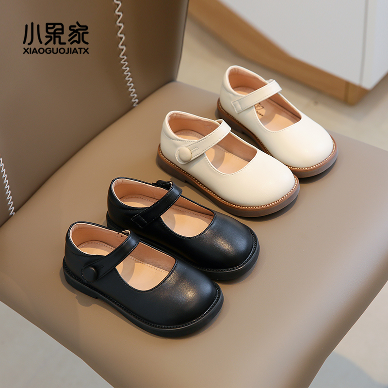 女童皮鞋春秋儿童单鞋女软底豆豆鞋小女孩黑色童鞋公主鞋子玛丽珍