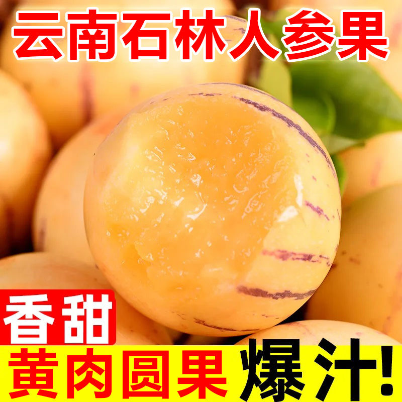 云南石林人参果新鲜采摘当季树熟黄肉圆果3/5斤整箱包邮