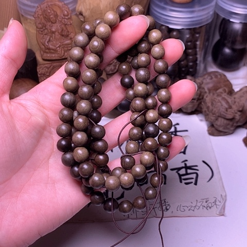 檀香木手串/手链檀香阴沉0.8/108多圈顺纹