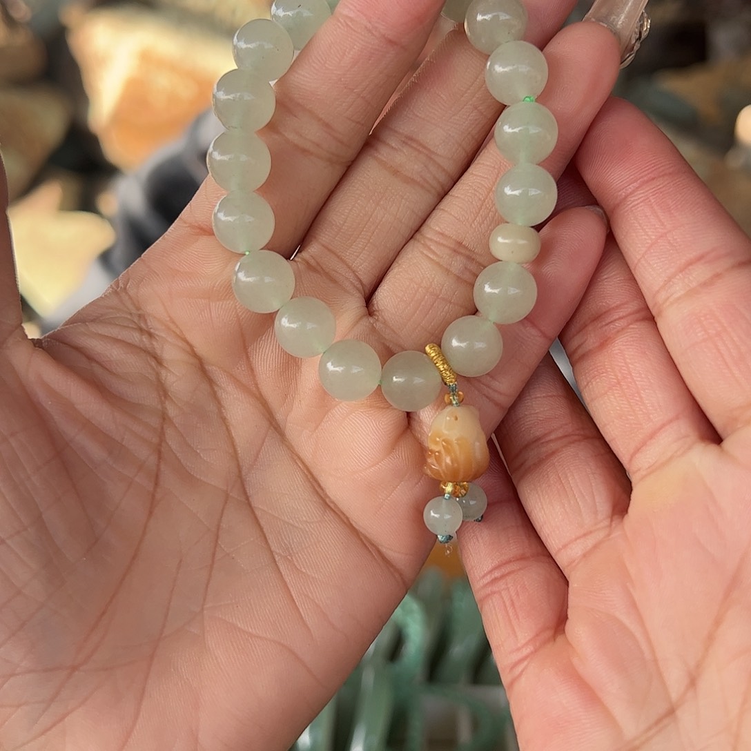 绿东陵冰晴水手串卡10